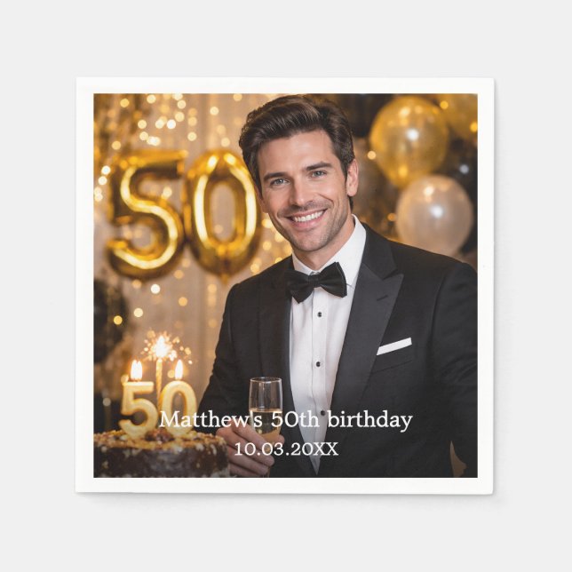 Guardanapo De Papel Photo birthday party (Frente)