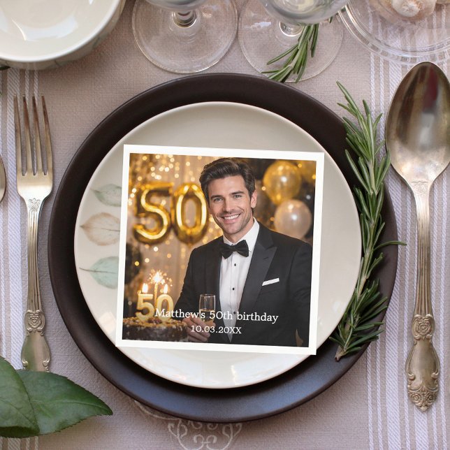 Guardanapo De Papel Photo birthday party luncheon (Criador carregado)