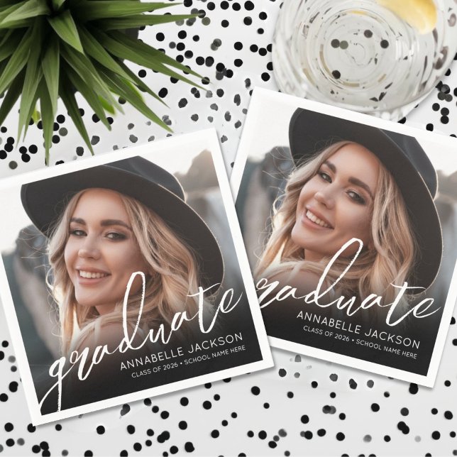 Guardanapo De Papel Photo Graduation Party (Photo Graduation Party Napkins)