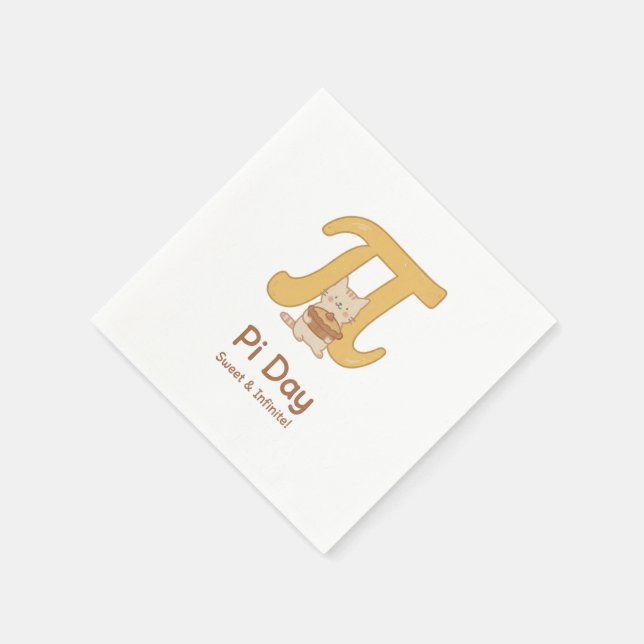 Guardanapo De Papel Pi Day Cute Cat Postcard – Sweet & Infinite | Math (Canto)