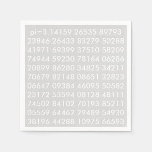 Guardanapo De Papel pi Digits Math Love pi= 3.14159 pi Day napkin