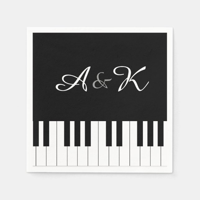 Guardanapo De Papel Piano Keyboard Music Set 50 Paper Napkins (Frente)