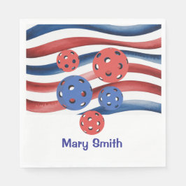 Guardanapo De Papel Pickleball  American themed for 4th July 