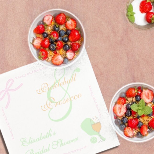 Guardanapo De Papel Pickleball and Prosecco Bridal Shower (Criador carregado)