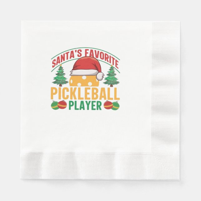 Guardanapo De Papel Pickleball no Natal (Frente)