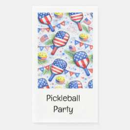 Guardanapo De Papel Pickleball Party 4th of July Independence Day 