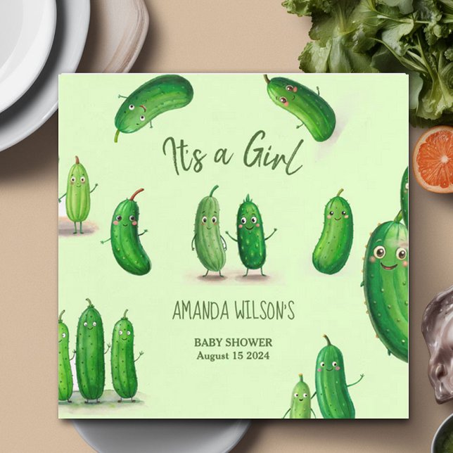 Guardanapo De Papel Picles Chá de fraldas Whimsical Verde (Criador carregado)