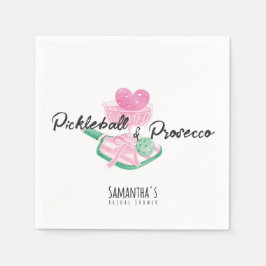 Guardanapo De Papel Picles e Prosecco Festa Retro de Casal para Noiva