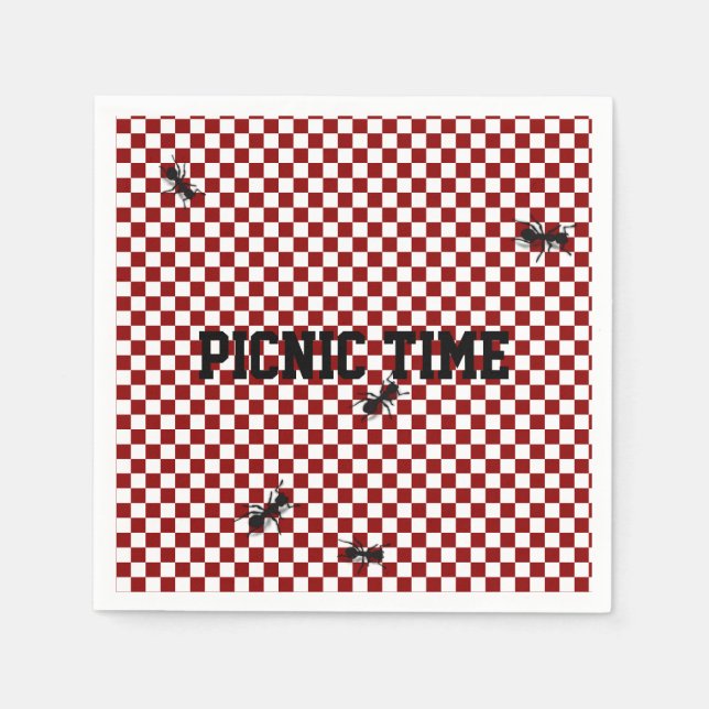 Guardanapo De Papel Picnic Ants Custom Napkins (Frente)