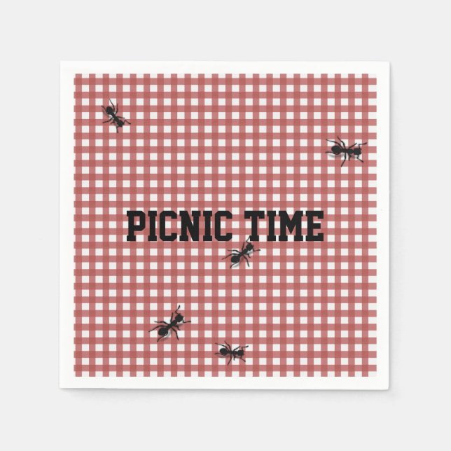 Guardanapo De Papel Picnic Ants Custom Napkins (Frente)