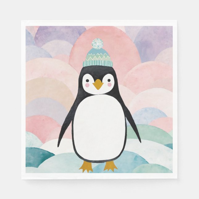 Guardanapo De Papel Pico do Pinguim Pastel (Frente)