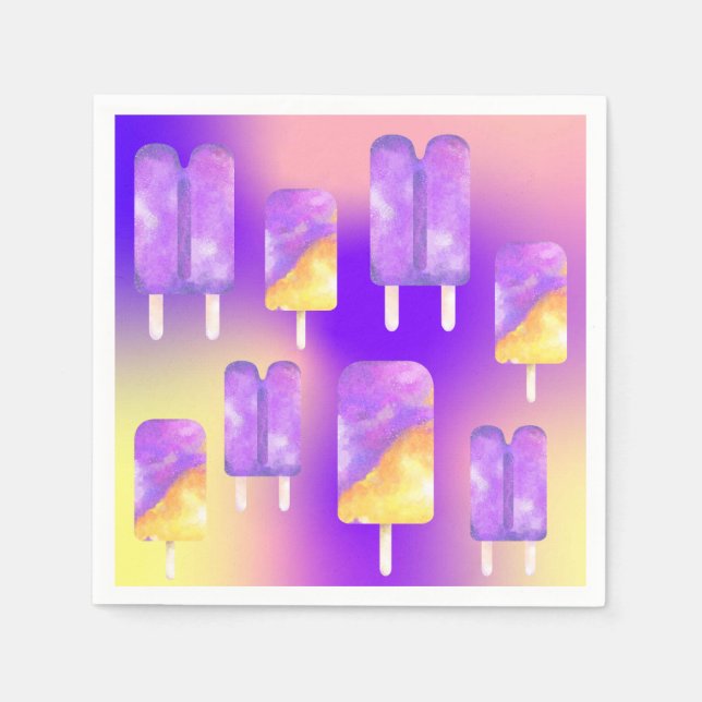 Guardanapo De Papel Picolé de ouro roxo do arco-íris do Verão de Mikit (Frente)