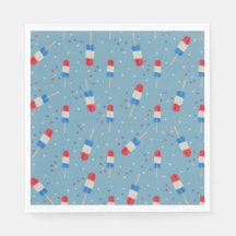 Picolés Vermelho Branco e Azul Com Estrelas-Festa