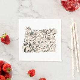 Guardanapo De Papel Picture Map Antique Chart em Orégonês