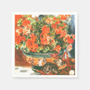 Guardanapo De Papel Pierre-Auguste Renoir Geraniums E Cats