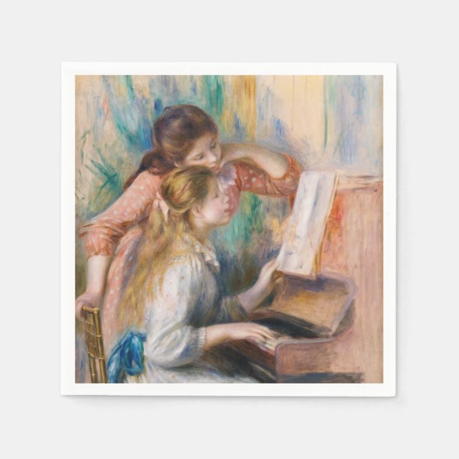 Guardanapo De Papel Pierre Auguste Renoir - Jovens Meninas no Piano (Frente)