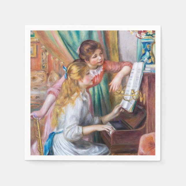 Guardanapo De Papel Pierre Auguste Renoir - Jovens Meninas no Piano (Frente)