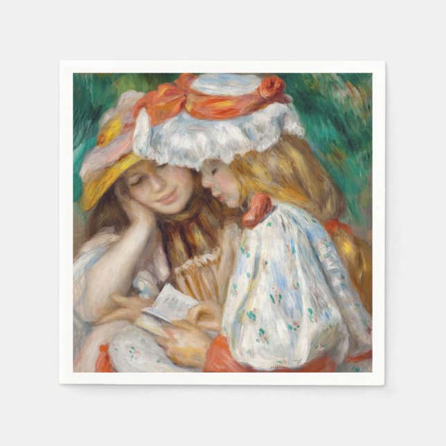 Guardanapo De Papel Pierre-Auguste Renoir - Leitura De Duas Raparigas (Frente)