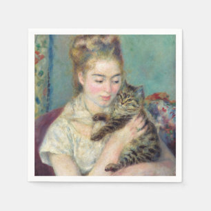 Guardanapo De Papel Pierre-Auguste Renoir - Mulher com gato