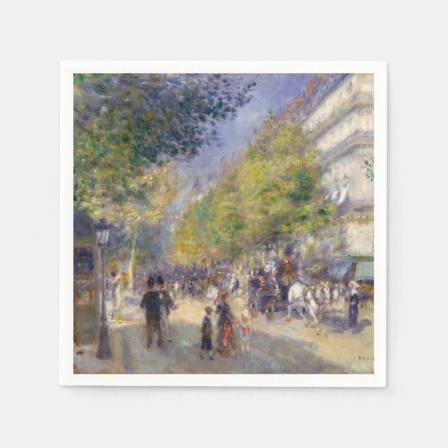 Guardanapo De Papel Pierre-Auguste Renoir - Paris, Grands Boulevards (Frente)