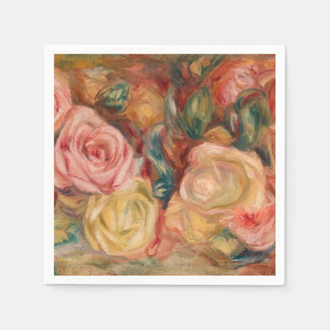 Guardanapo De Papel Pierre-Auguste Renoir - Rosas (Frente)