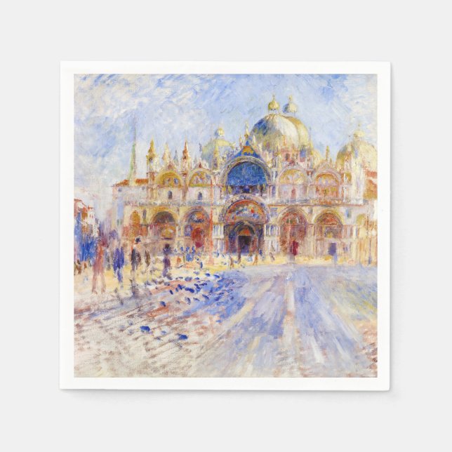 Guardanapo De Papel Pierre-Auguste Renoir - Veneza, Piazza San Marco (Frente)