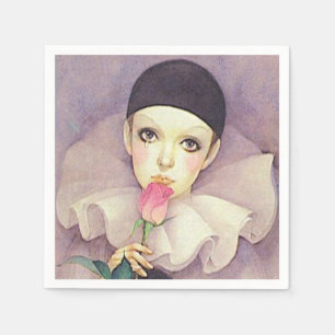 Guardanapo De Papel Pierrot Napkin, coquetel de 1980