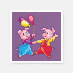 Guardanapo De Papel piglet rosa alegre