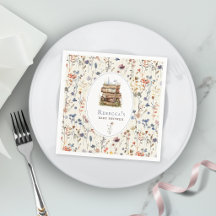 Pilha de livros para chá de bebê aquarela, flor si