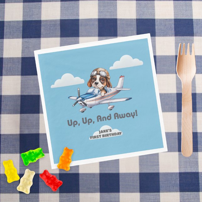 Guardanapo De Papel Piloto Cachorro &Bonito Plano Cessna,Viagem, Prime (Criador carregado)
