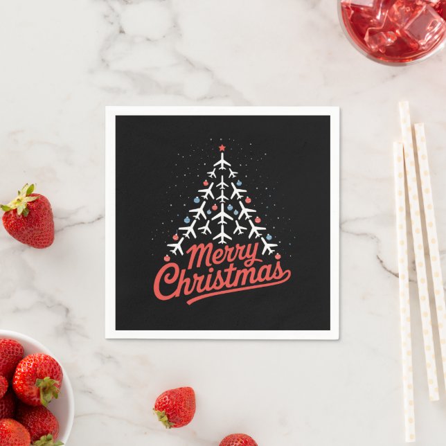 Guardanapo De Papel Piloto de árvore de Natal de avião (Insitu)
