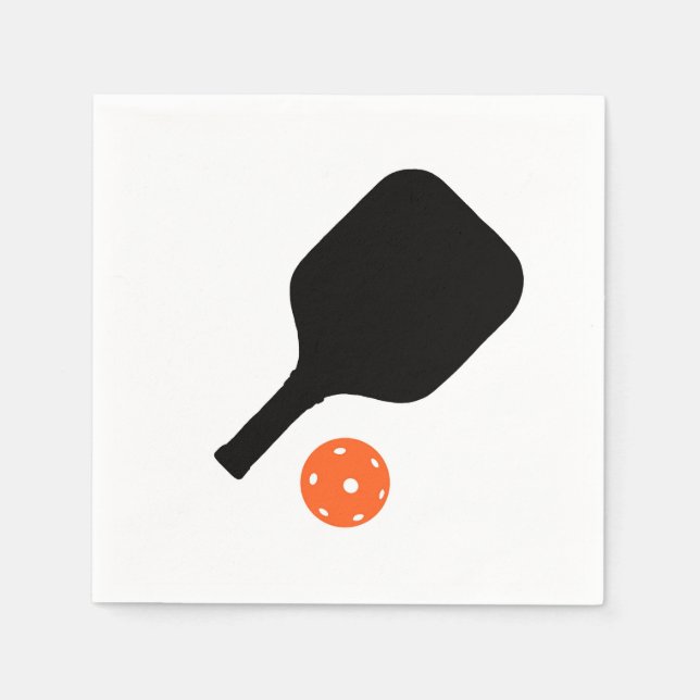 Guardanapo De Papel Pílula de picleball e picleball laranja (Frente)