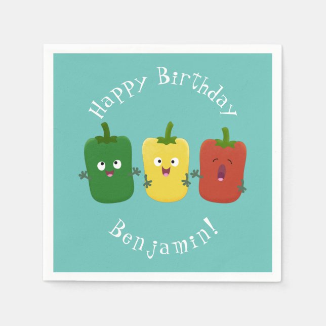 Guardanapo De Papel Pimenta-de-sino-branco capsicum trio cantando cart (Frente)