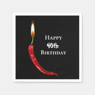 Guardanapo De Papel Pimenta-quente vermelha no aniversário de 40 anos