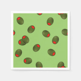 Guardanapo De Papel Pimento Olives sobre Sage Paper Napkins