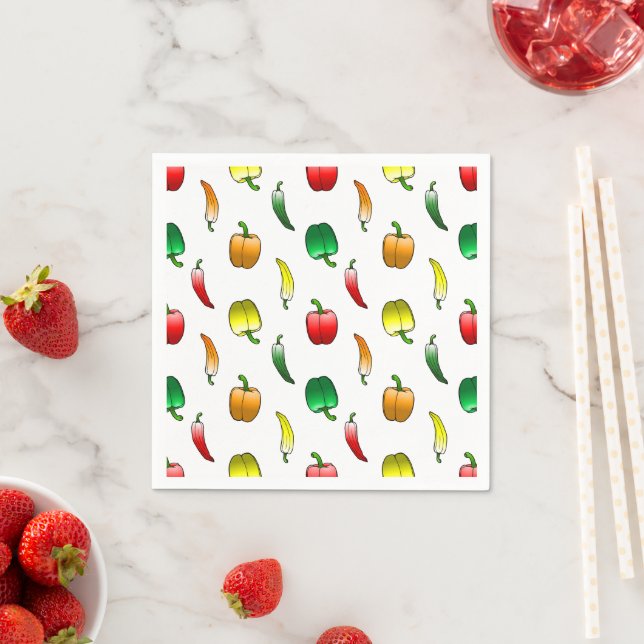 Guardanapo De Papel Pimentões e Pimentas Doces Longas (Insitu)