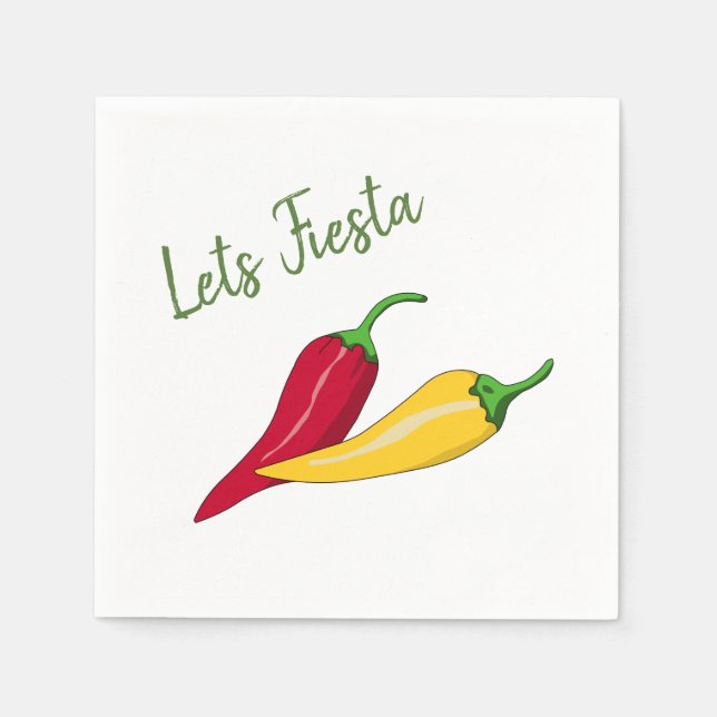 Guardanapo De Papel Pimentos Chili Fiesta Themed Paper Napkins (Frente)
