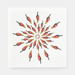 Guardanapo De Papel Pimentos Chili Mandala Padrão
