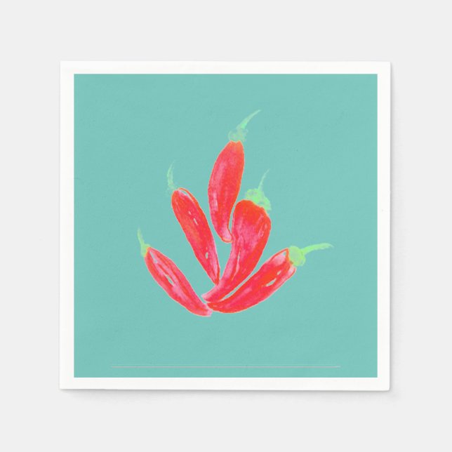 Guardanapo De Papel Pimentos de Aquarelas Red Habanero Chili (Frente)