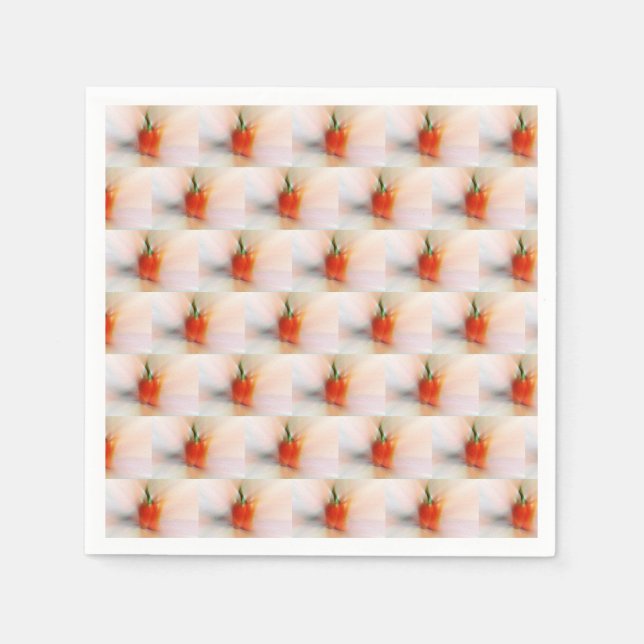 Guardanapo De Papel Pimentos vermelhos coloridos elegantes - Padrão de (Frente)
