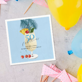 Guardanapo De Papel Pina Colada Cherry Cocktail 50ª Festa de aniversár