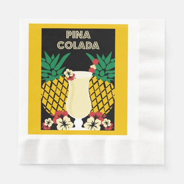 Guardanapo De Papel Piña Colada Cocktail Drink (Frente)
