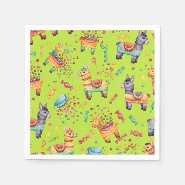 Guardanapo De Papel Piñatas, Candies, e Confetti, de Natasha Us (Frente)