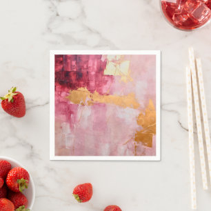Guardanapo De Papel Pincel Artístico Trave Dourado e Rosa
