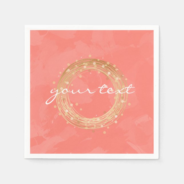 Guardanapo De Papel pinceladas cor-de-rosa com falso pintinho elegante (Frente)