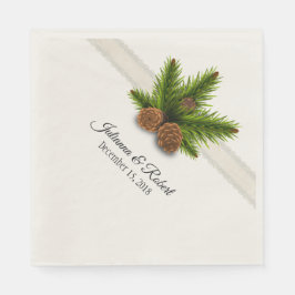 Guardanapo De Papel Pine Cones Casamento no inverno Napkin