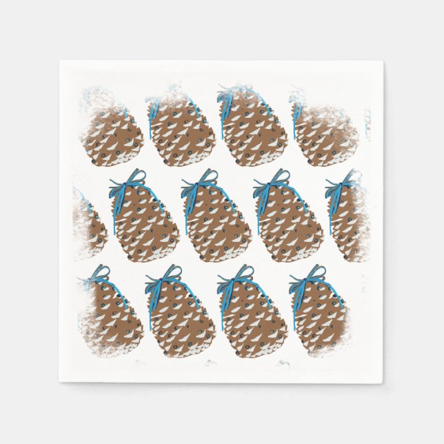 Guardanapo De Papel Pine Cones Holiday Decor (Frente)