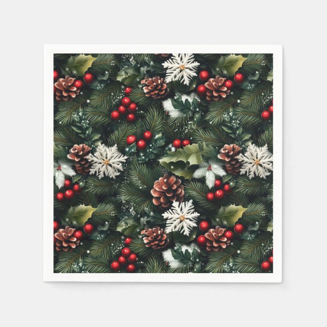Guardanapo De Papel Pine & Holly Harmony (Frente)