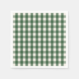 Guardanapo De Papel Pine Needle Lane - Pine Green Gingham Pattern