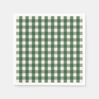 Guardanapo De Papel Pine Needle Lane - Pine Green Gingham Pattern